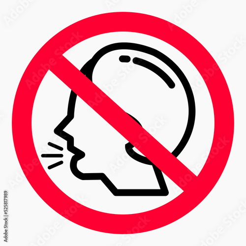 Do not speak icon. Quiet. Keep silence. Keep quiet. Vector icon.