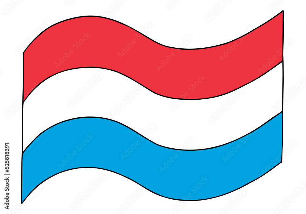 Naklejka premium Liechtenstein flag in doodle style. Hand Drawn. Freehand drawing. Doodle. Sketch. Outline.