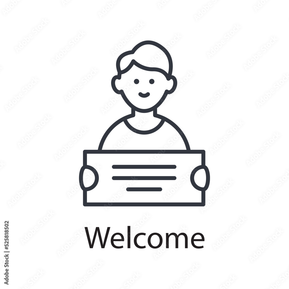 Welcome vector outline Icon Design illustration. Miscellaneous Symbol on White background EPS 10 File Welcome vector outline Icon Design illustration. Miscellaneous Symbol on White background EPS 10 File
