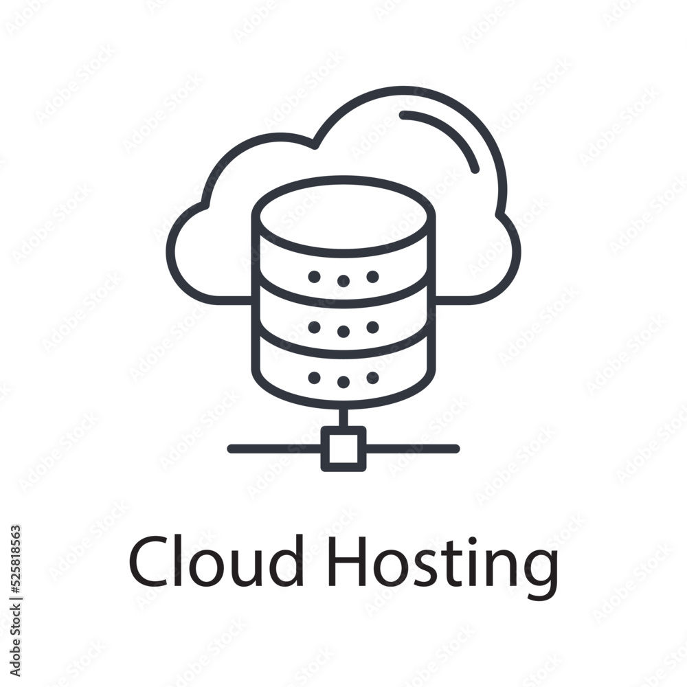 Cloud Hosting vector outline Icon Design illustration. Miscellaneous Symbol on White background EPS 10 File Cloud Hosting vector outline Icon Design illustration. Miscellaneous Symbol on White background EPS 10 File