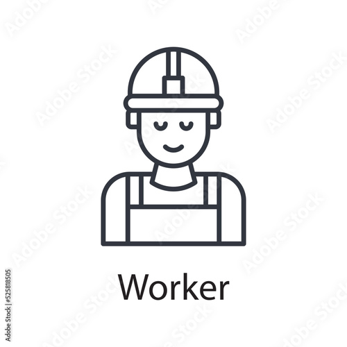 Worker vector outline Icon Design illustration. Miscellaneous Symbol on White background EPS 10 File