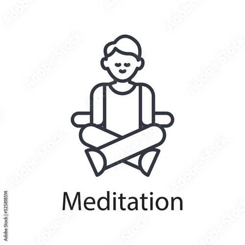 Meditation vector outline Icon Design illustration. Miscellaneous Symbol on White background EPS 10 File