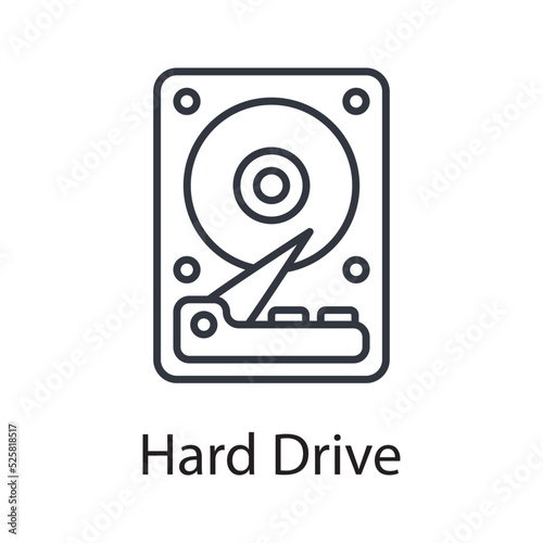 Hard Drive vector outline Icon Design illustration. Miscellaneous Symbol on White background EPS 10 File