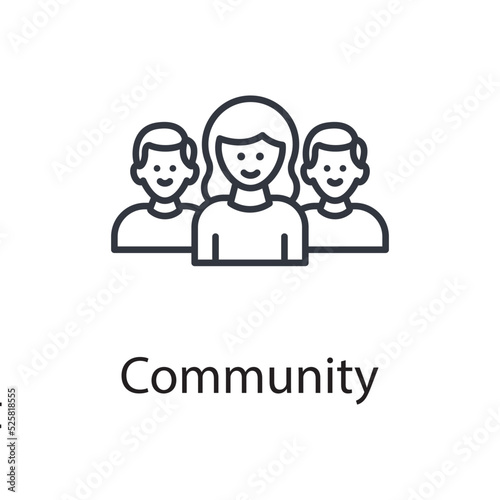 Community vector outline Icon Design illustration. Miscellaneous Symbol on White background EPS 10 File