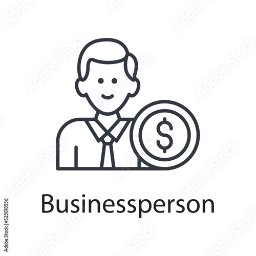 Businessperson vector outline Icon Design illustration. Miscellaneous Symbol on White background EPS 10 File