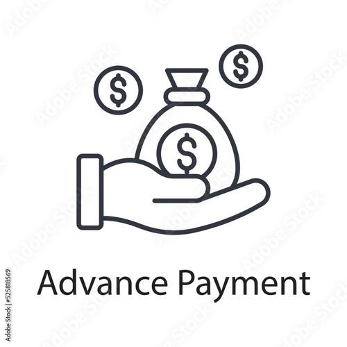 Advance Payment vector outline Icon Design illustration. Miscellaneous Symbol on White background EPS 10 File