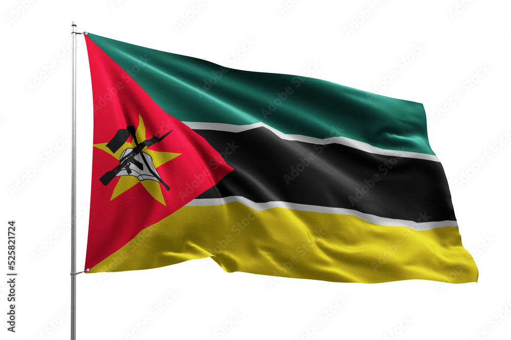 flag national transparent high quality flying realistic real original MOZAMBIQUE
