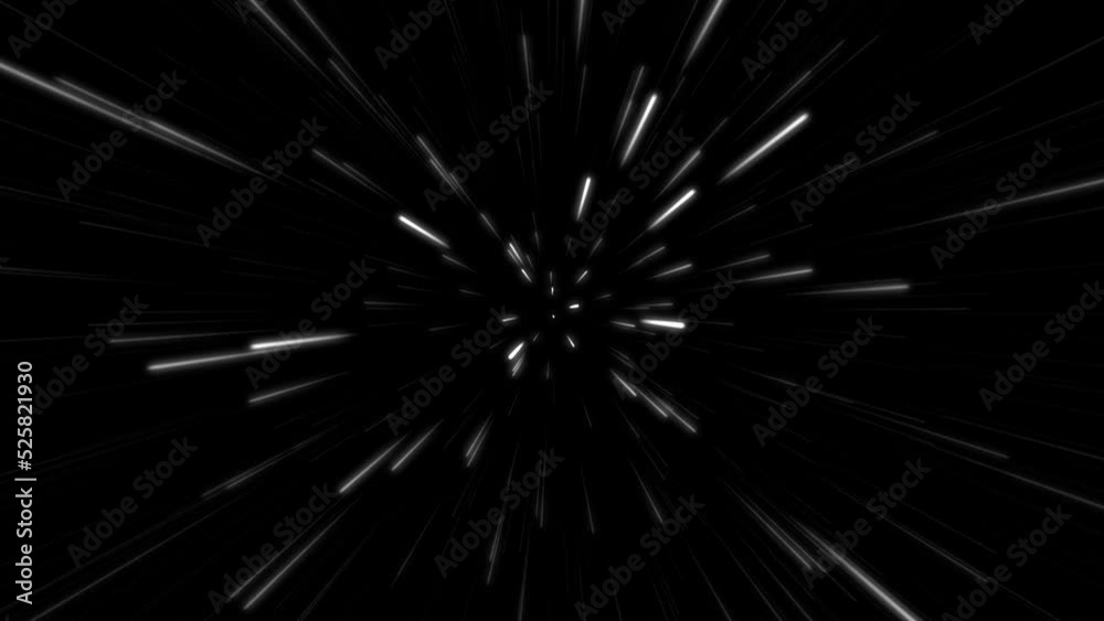 Flight through space, Hyperspace travel loop animation, Cosmic background, Hyper jump