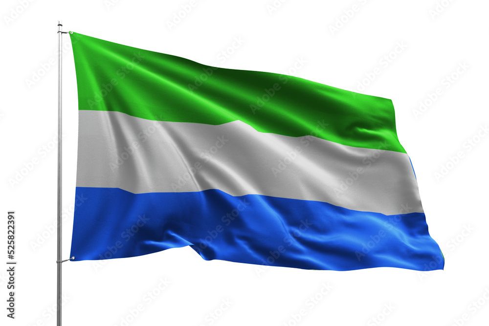 Obraz premium flag national transparent high quality flying realistic real original SIERRALEONE