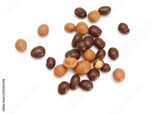 Chocolate candy on white background