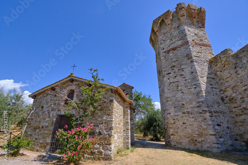 The medieval church of San Giuliano, by the castle of Isola Polvese on Lake Trasimeno, Italy
 photo