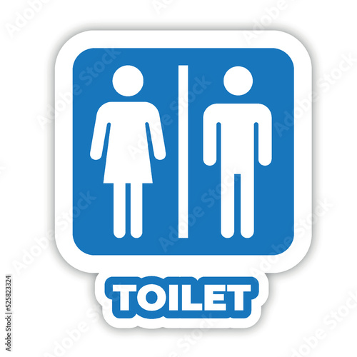 public toilet editable modern vector icon and text effect design