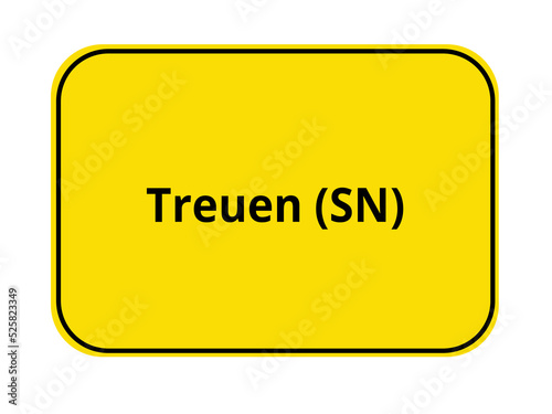 Ortseingangsschild - Treuen SN