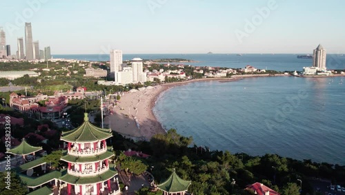 Aerial photography of Qingdao Qianhai First-line Bay Area Scenic Area photo