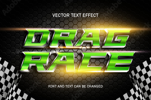 drag race car font typography lettering 3d editable text effect font style template background