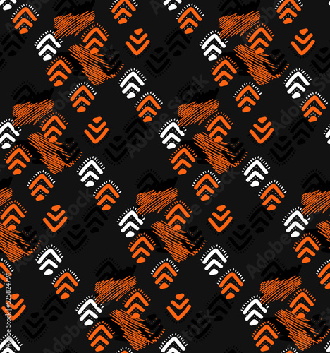 hand drawn ethic seamless pattern. design for design for fabric, posters, posters, flyers and banners, wrapping paper