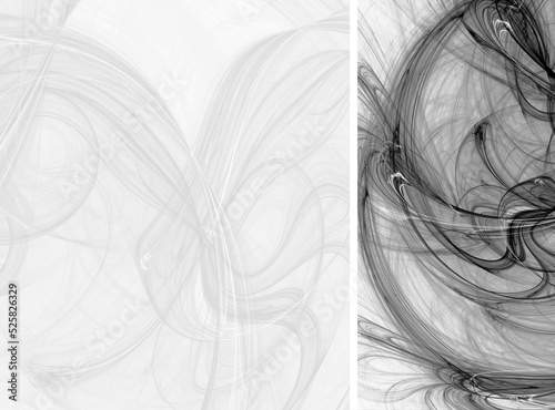Abstract background, fractal. Illustration black and white color