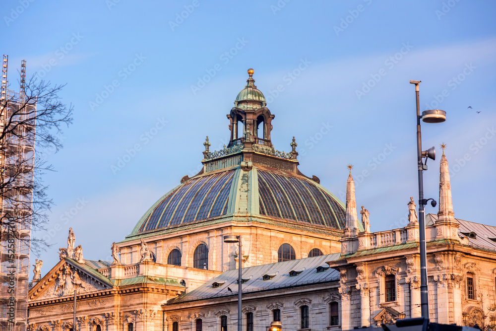 Exterior view of the Palace of Justice at the Karlsplatz in Munich, Germany