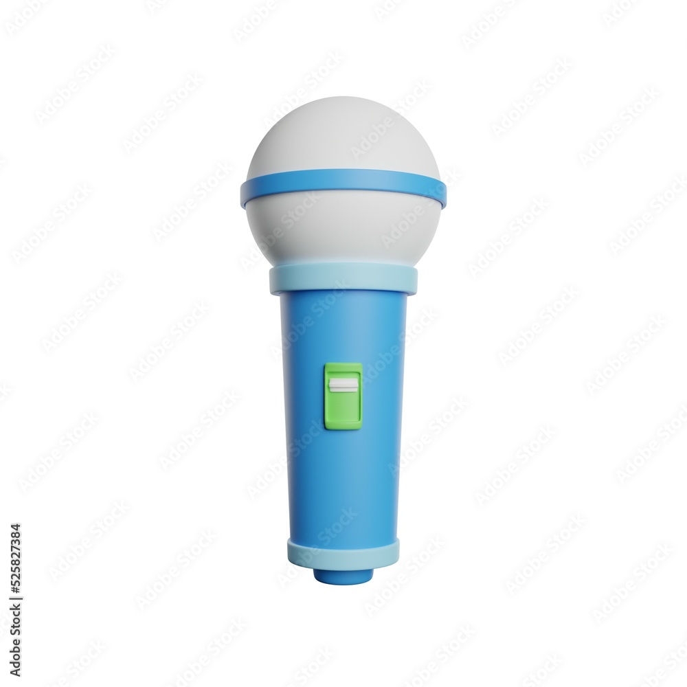 Microphone Audio Equipment 3D Rendering Illustration