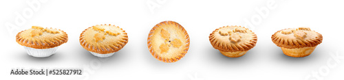 Obraz na płótnie A collection of Christmas mince pies isolated against a flat background. w salonie