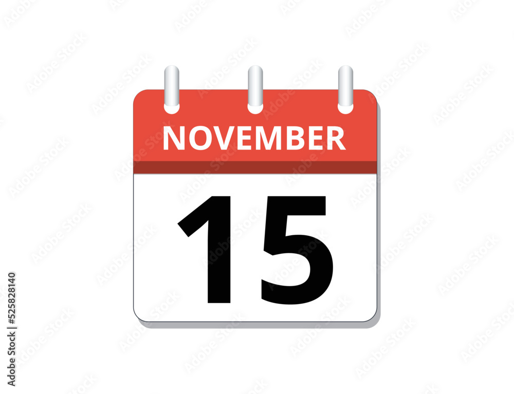 November, 15th calendar icon vector
November, 15th calendar icon vector