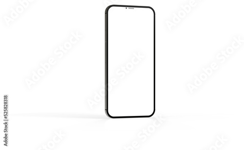 3d smartphone with blank screen isolated