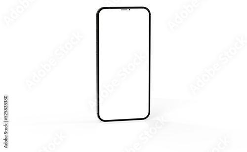 3d smartphone with blank screen isolated