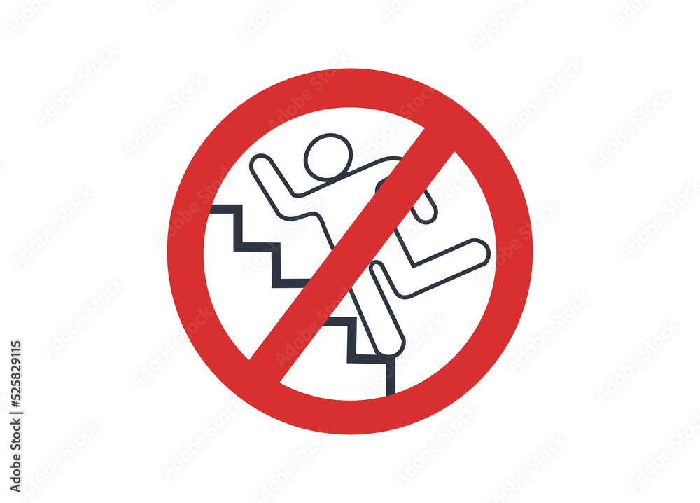 Don't run on the escalator vector icon.
Don't run on the escalator vector icon.