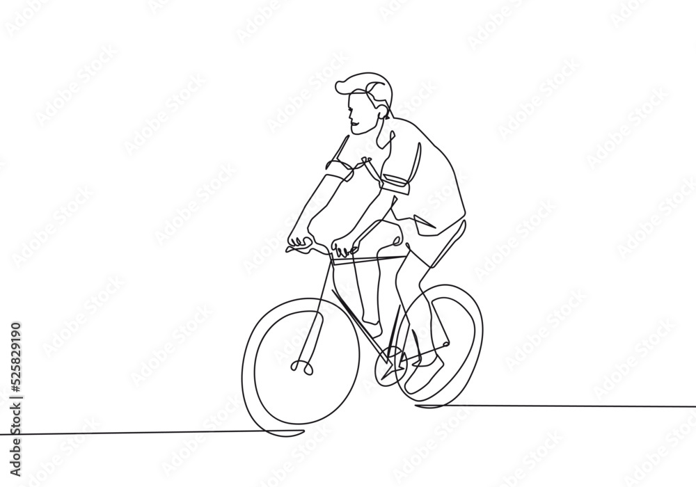 Man Biker One Line Drawing. Man on Bike Abstract Minimal Drawing. Continuous One Line Male Sport Illustration. Modern Trendy Contour Drawing. Vector EPS 10. Man Biker One Line Drawing. Man on Bike Abstract Minimal Drawing. Continuous One Line Male Sport Illustration. Modern Trendy Contour Drawing. Vector EPS 10.
