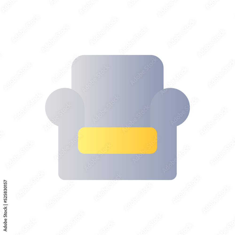 Armchair flat gradient color ui icon. Selling furniture online. E commerce site. Retail store. Simple filled pictogram. GUI, UX design for mobile application. Vector isolated RGB illustration Armchair flat gradient color ui icon. Selling furniture online. E commerce site. Retail store. Simple filled pictogram. GUI, UX design for mobile application. Vector isolated RGB illustration