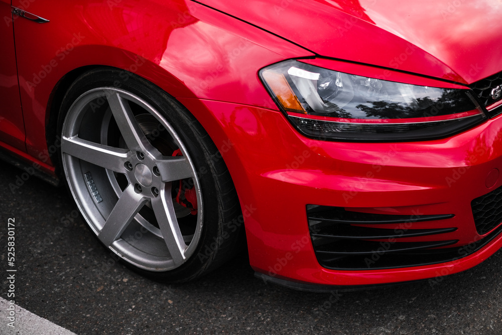 front light, body fender and wheel close-up front light, body fender and wheel close-up