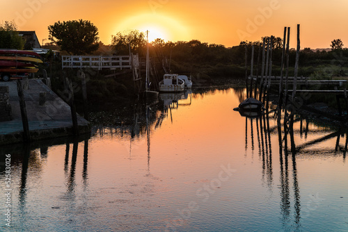sunset on the river