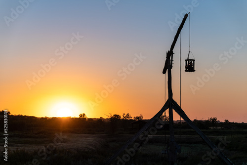 sunset in old French village