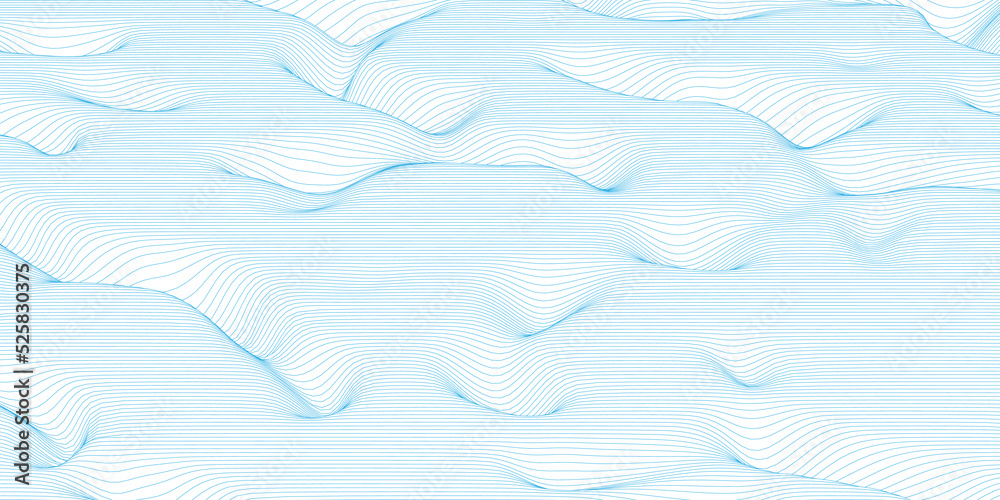 White abstract background and blue line wave