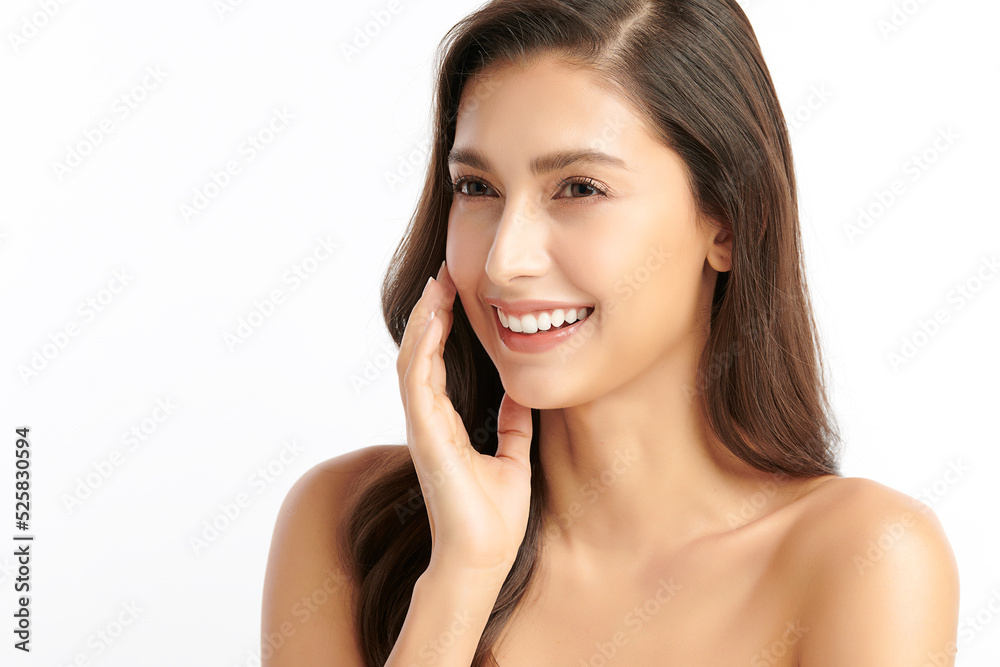 Beautiful young asian woman with clean fresh skin on white background, Face care, Facial treatment, Cosmetology, beauty and spa, Asian women portrait. Beautiful young asian woman with clean fresh skin on white background, Face care, Facial treatment, Cosmetology, beauty and spa, Asian women portrait.