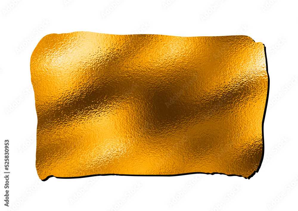 Gold sticker. Vector template for design. Stain of metallic paint on a ...