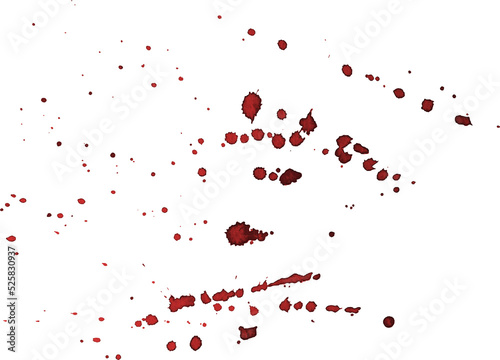 Drops of watercolor splashes, from wine, blood, paint, red burgundy color. PNG.