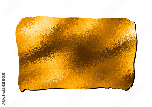 Gold sticker. Vector template for design. Stain of metallic paint on a white background. Golden flyer. Hand drawn golden texture. Gold paint. Luxury backdrop for design. Empty blank for text.	
