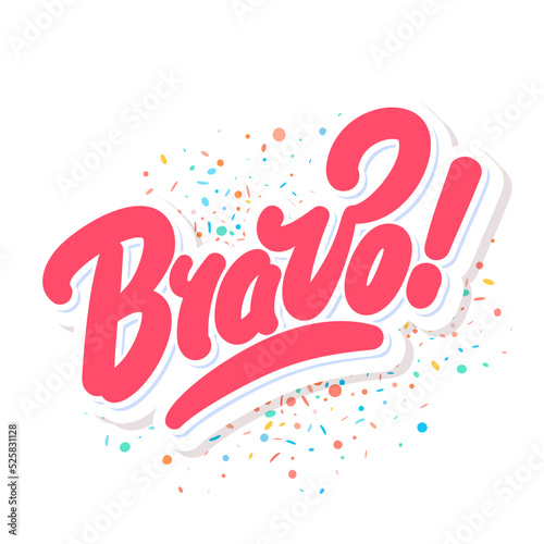 Bravo. Vector handwritten lettering text.