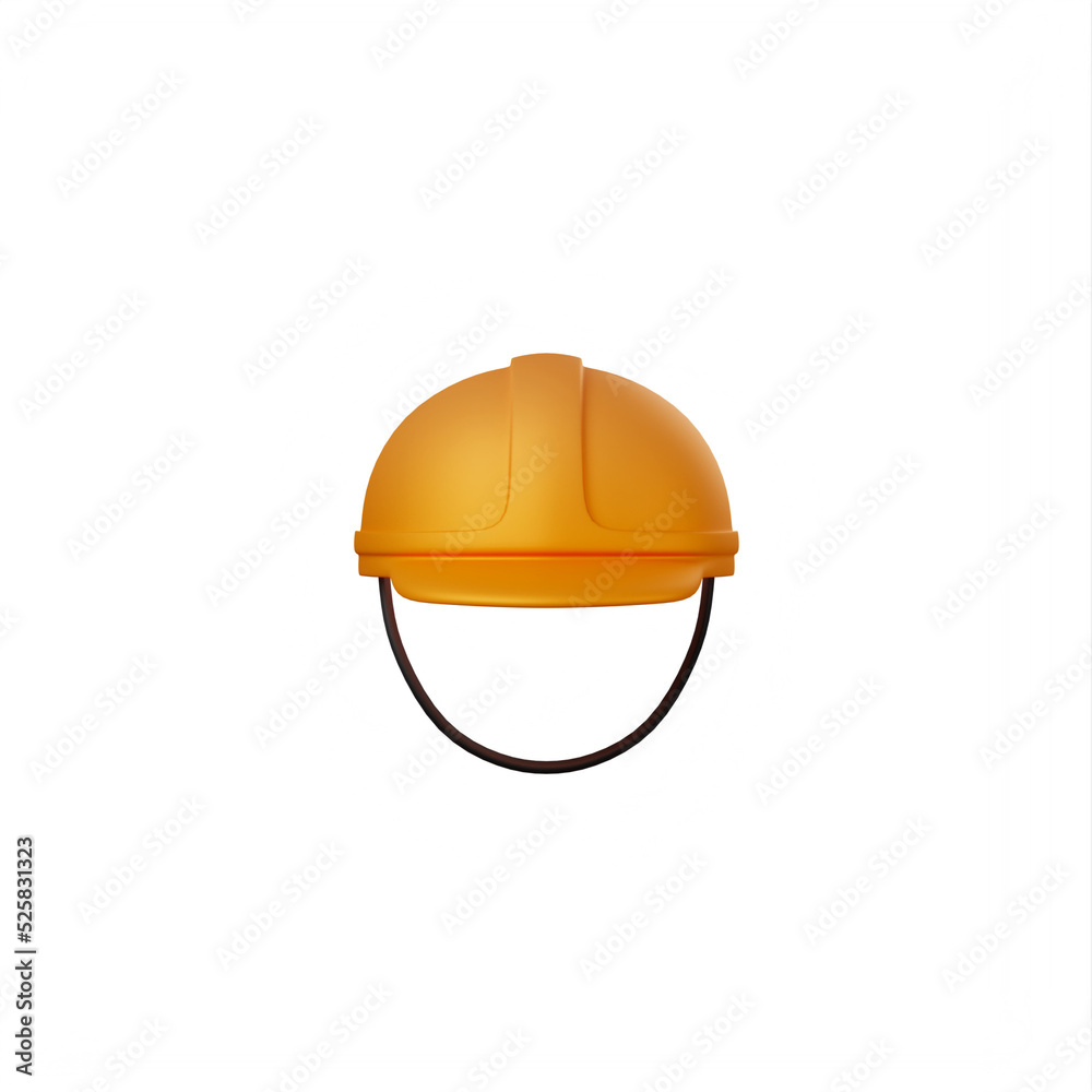 front view 3D Icon Illustration Safety helmet for labor day good for Ui design or social media feed front view 3D Icon Illustration Safety helmet for labor day good for Ui design or social media feed