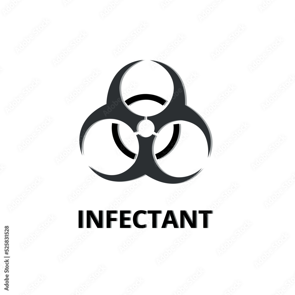 Vector illustration of infectious material symbol in gray and black colors, flat design, vector icon. Vector illustration of infectious material symbol in gray and black colors, flat design, vector icon.