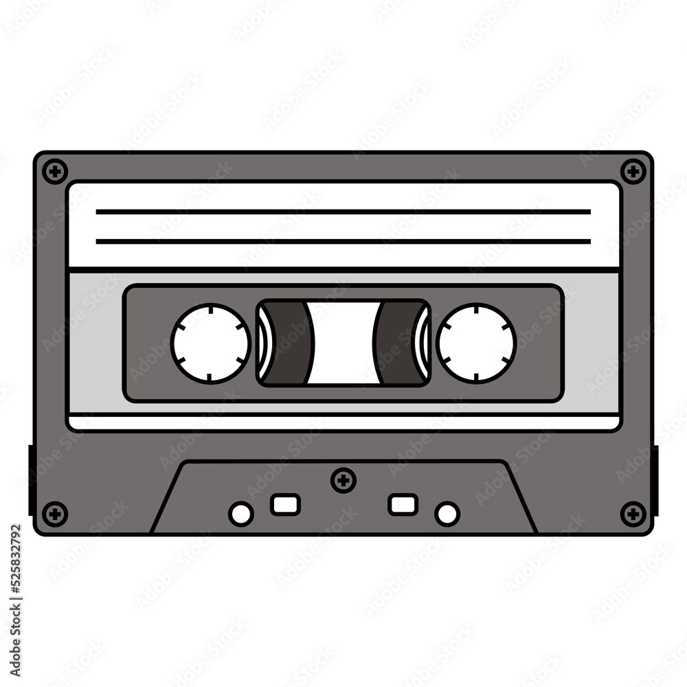 Obraz premium cassette old school technology illustration design.