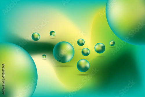 water drops on green background