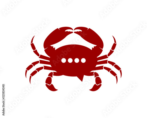 Red crab with bubble chat inside