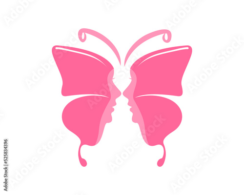 Pink butterfly with face inside