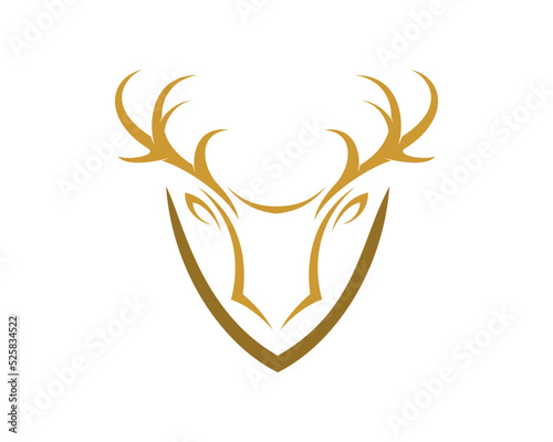 Shield with deer antlers inside
