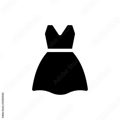Dress black glyph ui icon. Women clothing store. Stylish apparel. User interface design. Silhouette symbol on white space. Solid pictogram for web, mobile. Isolated vector illustration