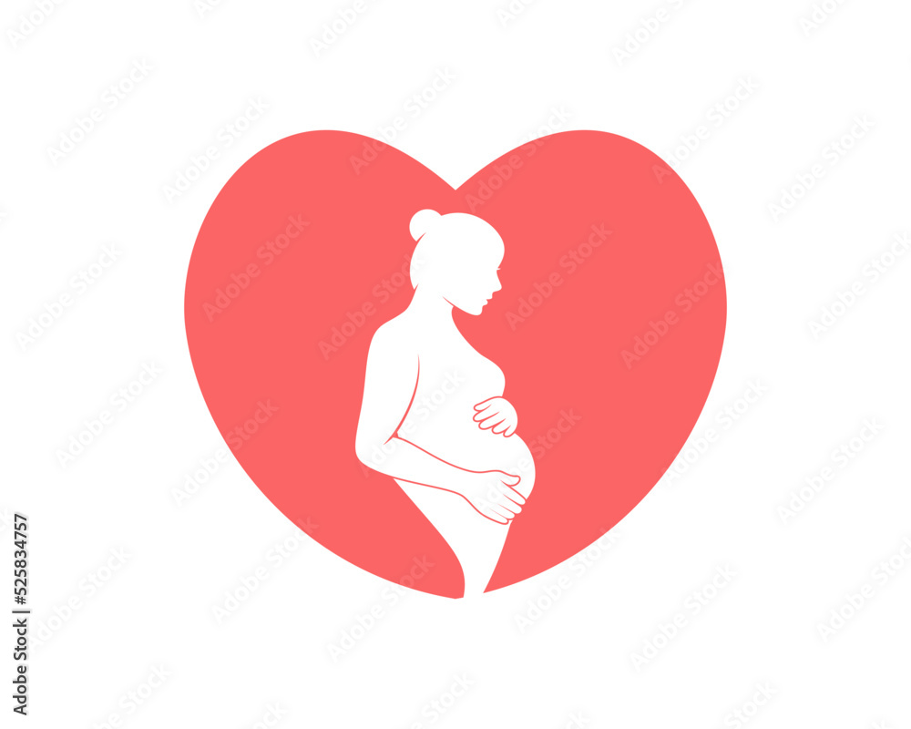 Love shape with mom pregnant inside Love shape with mom pregnant inside