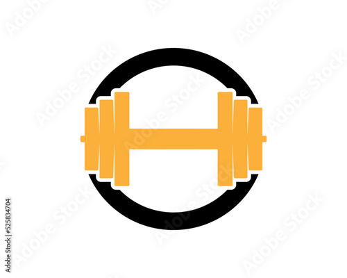 Circle shape with barbel inside