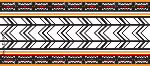 Vector colorful native american seamless pattern. Endless Aztec, Maya, Inca ornament. Drawing for border and frame.